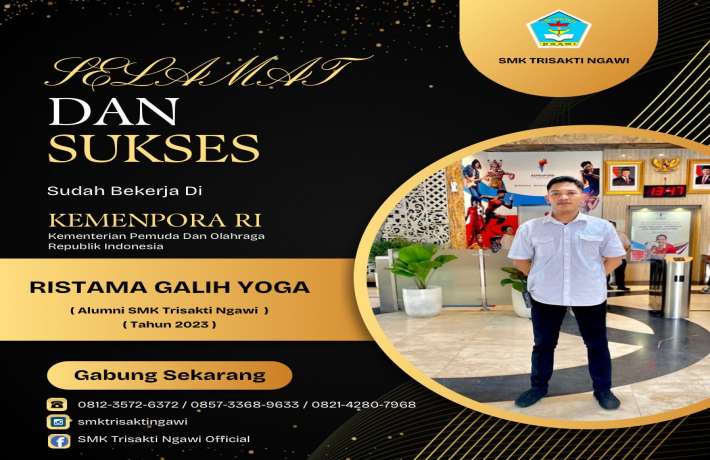 Lulusan SMK Trisakti Ngawi Tembus Kemenpora RI